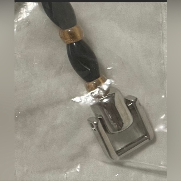 💥NEW U Shaped Purse Handles Brown Amber Beads Silver Hinged Craft Art 2 PCS - Picture 3 of 6